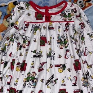 Peanuts Snoopy Kids Nightgown - Red, Green, and White